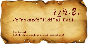 Árokszállási Emil névjegykártya