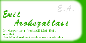 emil arokszallasi business card